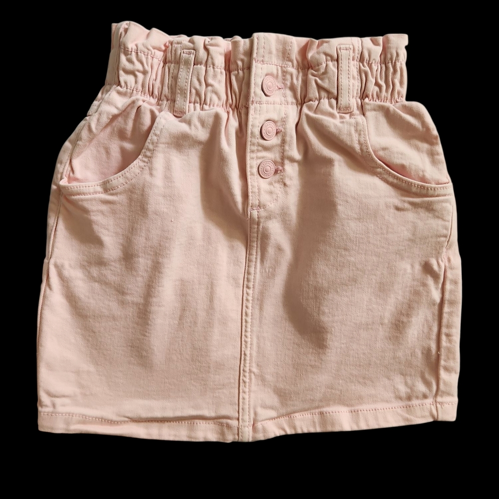 Reserved Pink Paper-Bag Waist Skirt